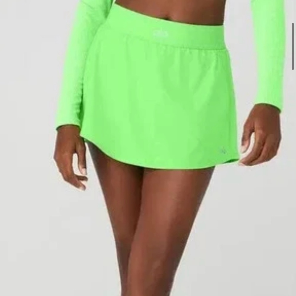 ALO Yoga Neon Green Match Point Skort